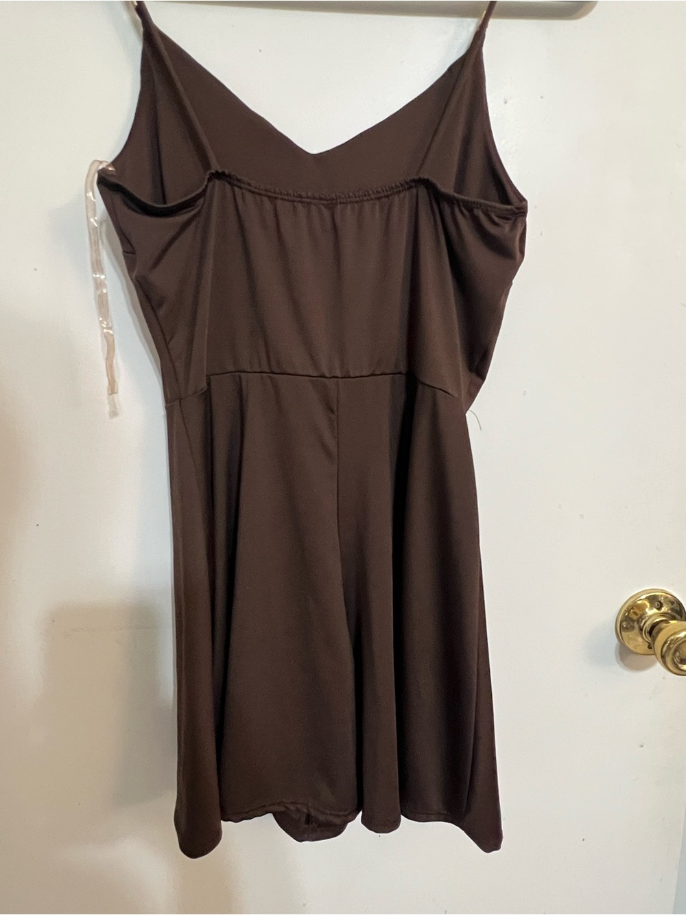 Women's Brown V-Neck Casual Shorts - Picture 3 of 5